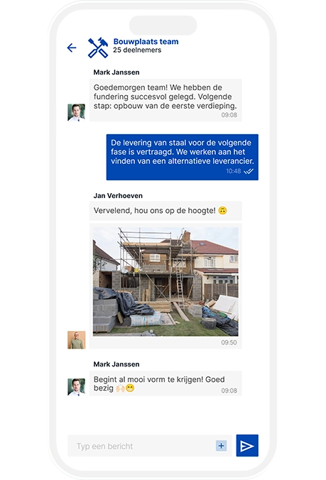 Next mock up - Groepschat bouw NL