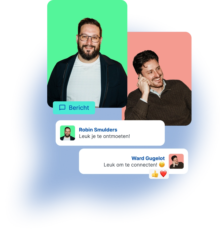Illustratie van de 1 op 1 chat functie van Bundeling
