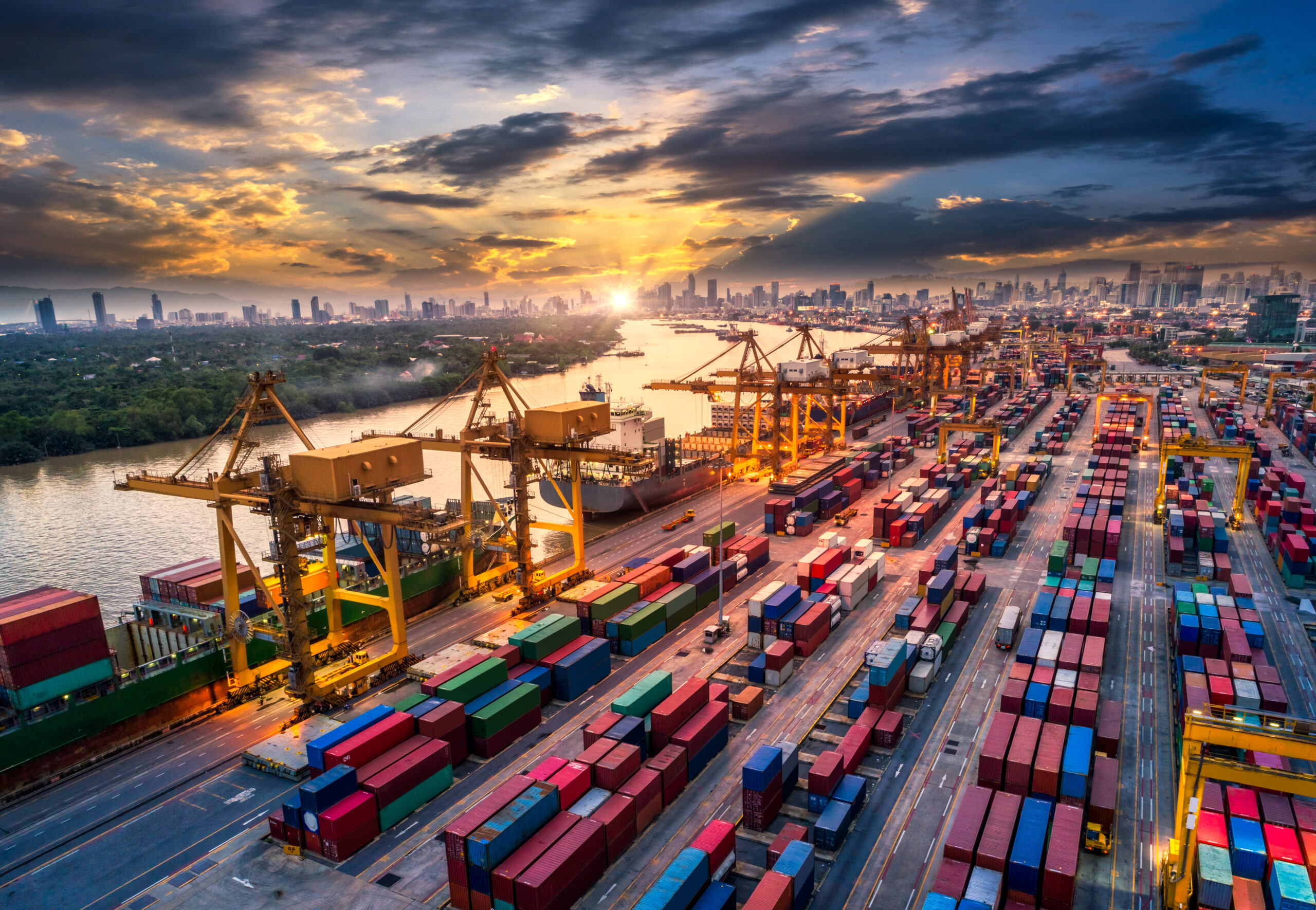 An overview of a harbour