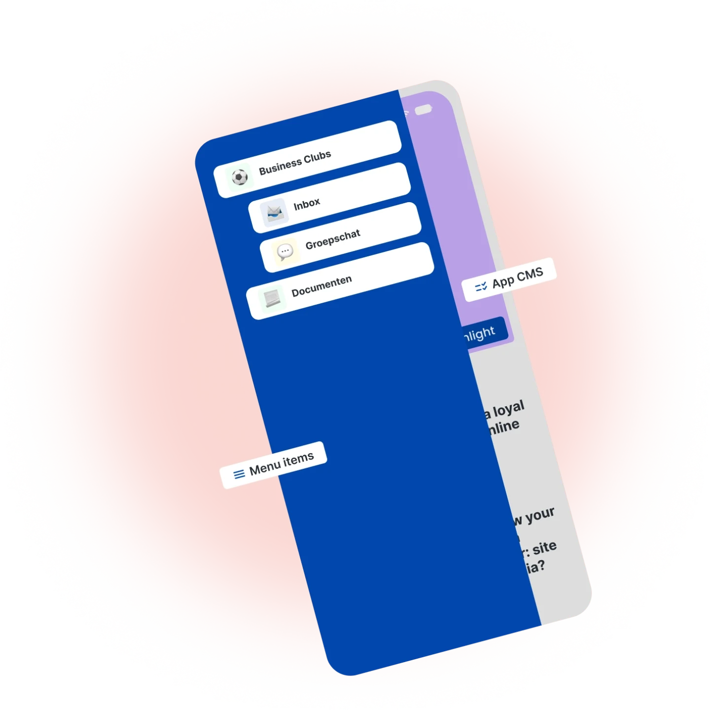 Illustratie van de AppCMS functie van Bundeling