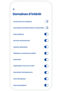Fonctionnalité: Domaines d'intrérêt