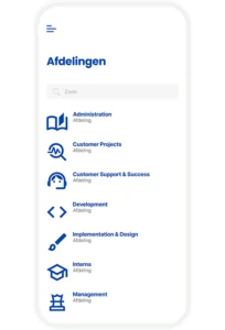 App functionaliteit: afdelingen