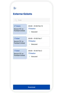 App functionaliteit: Externe tickets