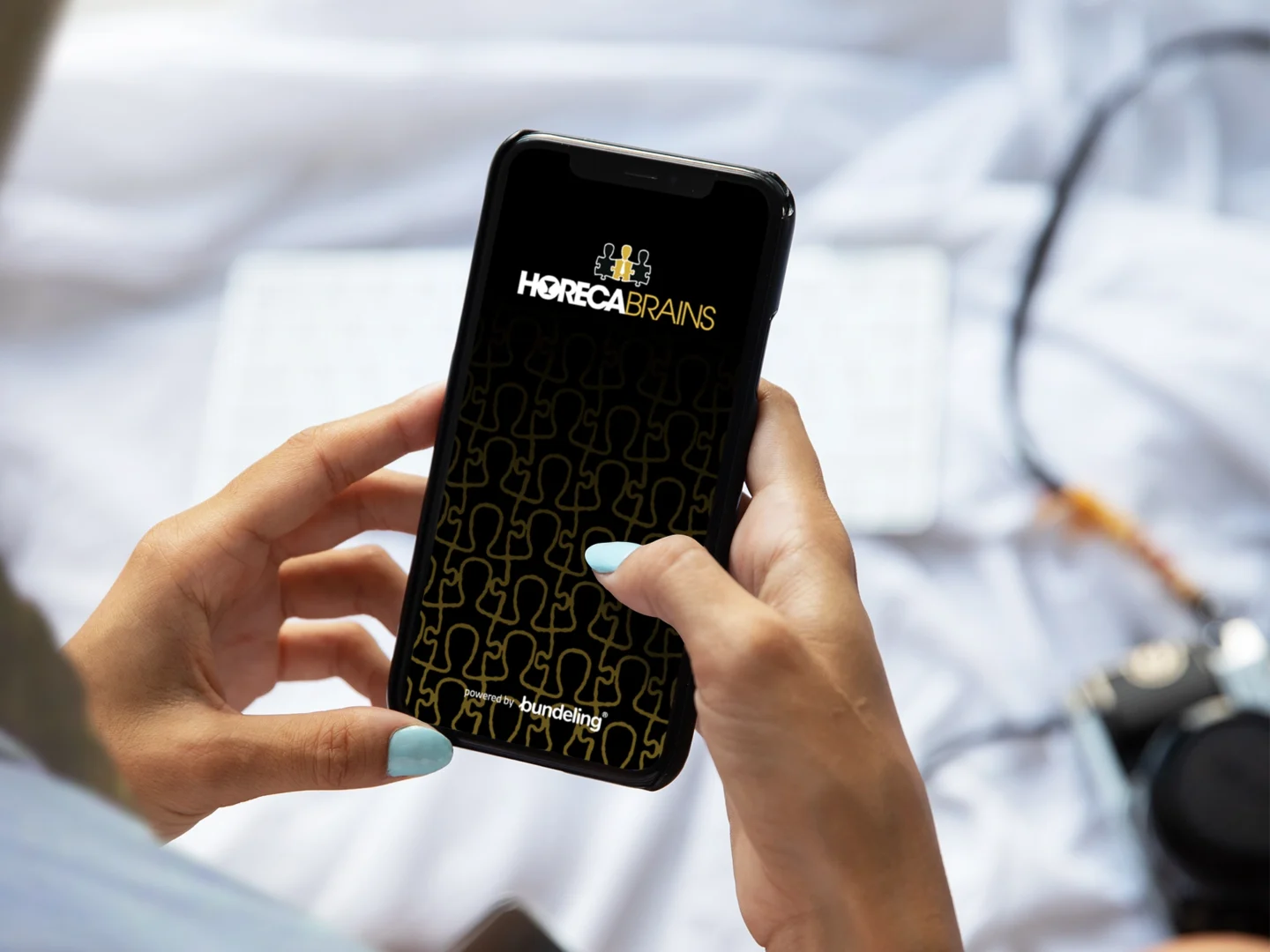Smartphone met de Horeca brains app