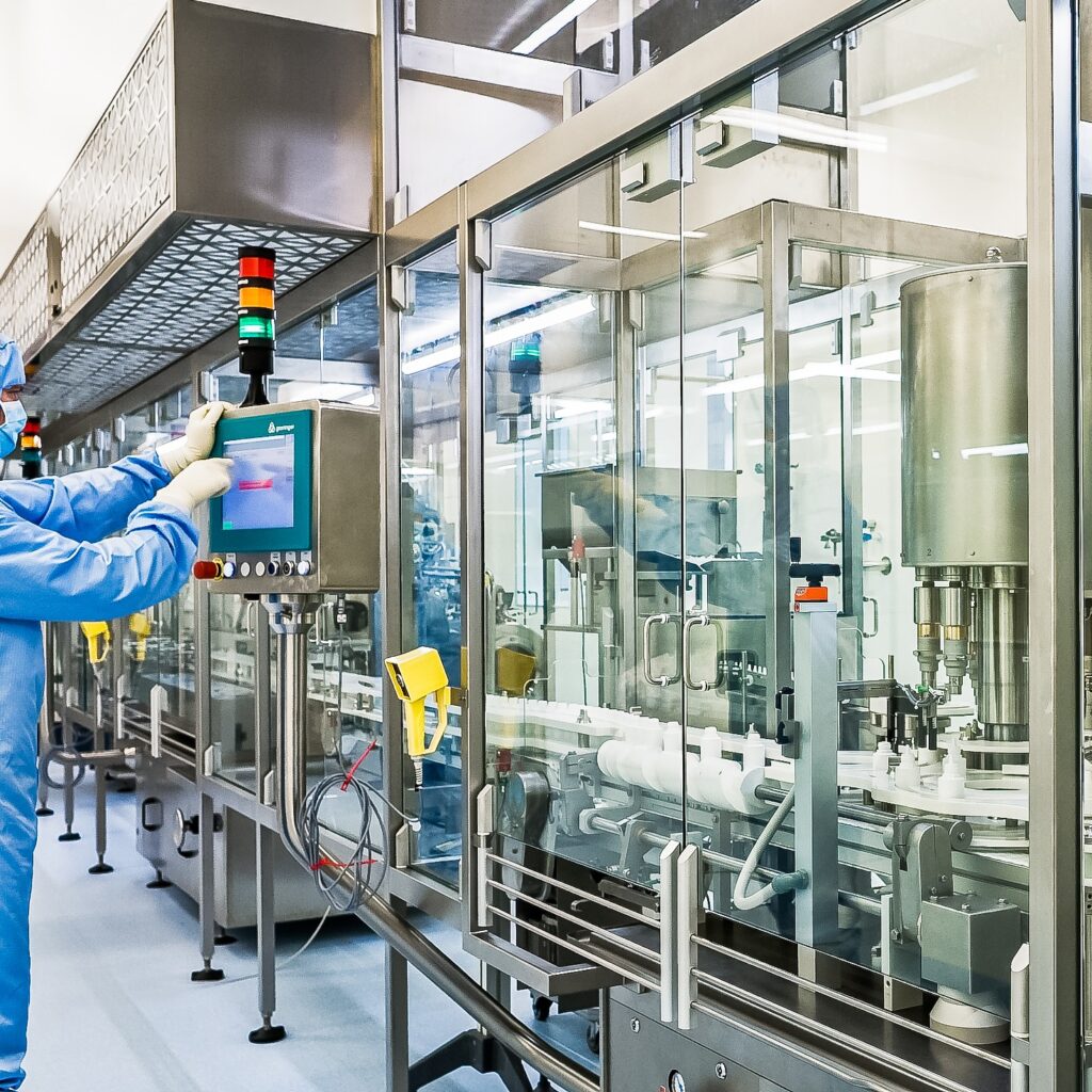 High tech machines creating eye care pharmaceuticals